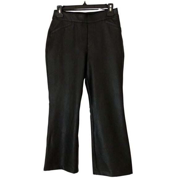 Spanx Slim Straight Pull On Pant Faux Leather Brown Ankle Length Size Medium - Picture 5 of 13